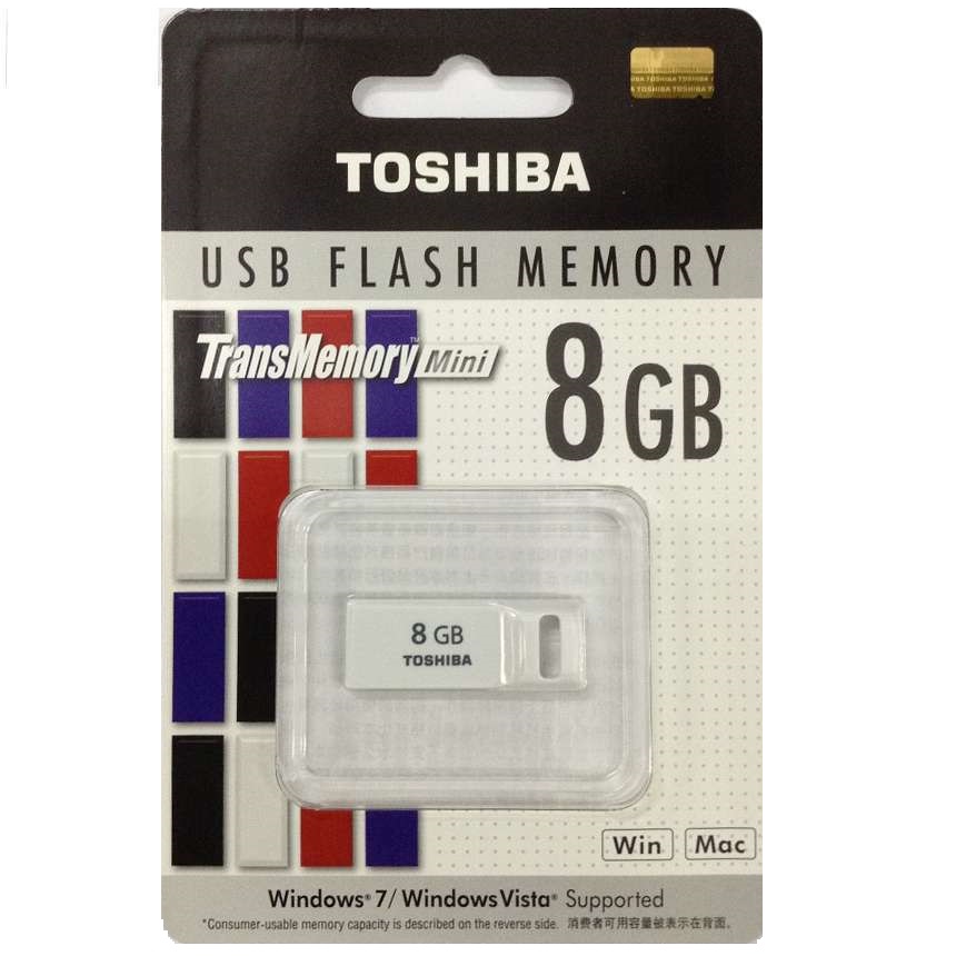 USB 8GB Toshiba Suruga Mini USB Flash Drive 8GB &ndash; White (THNU08ENSPUR)